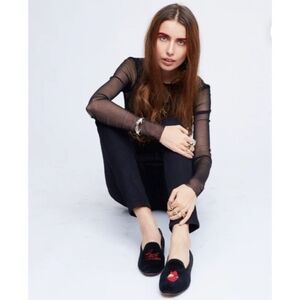 Heart Breaker Velvet SMOKING SHOE HEARTBREAKER smoking shoes Loafers Size 8